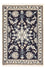 Alfombra persa - Nain - 90 x 60 cm - azul oscuro