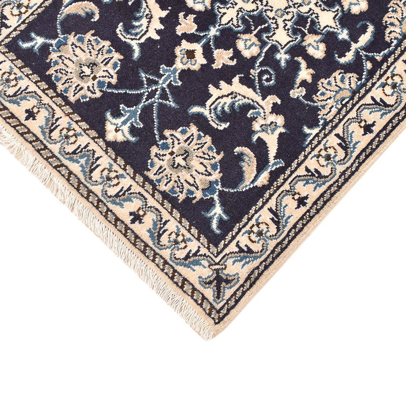 Alfombra persa - Nain - 90 x 60 cm - azul oscuro
