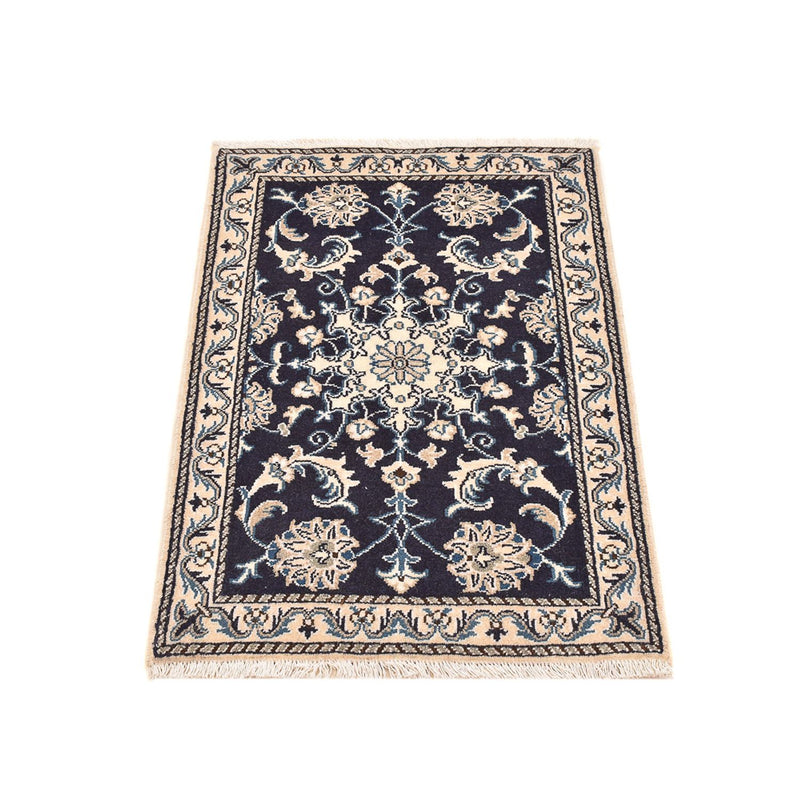 Alfombra persa - Nain - 90 x 60 cm - azul oscuro