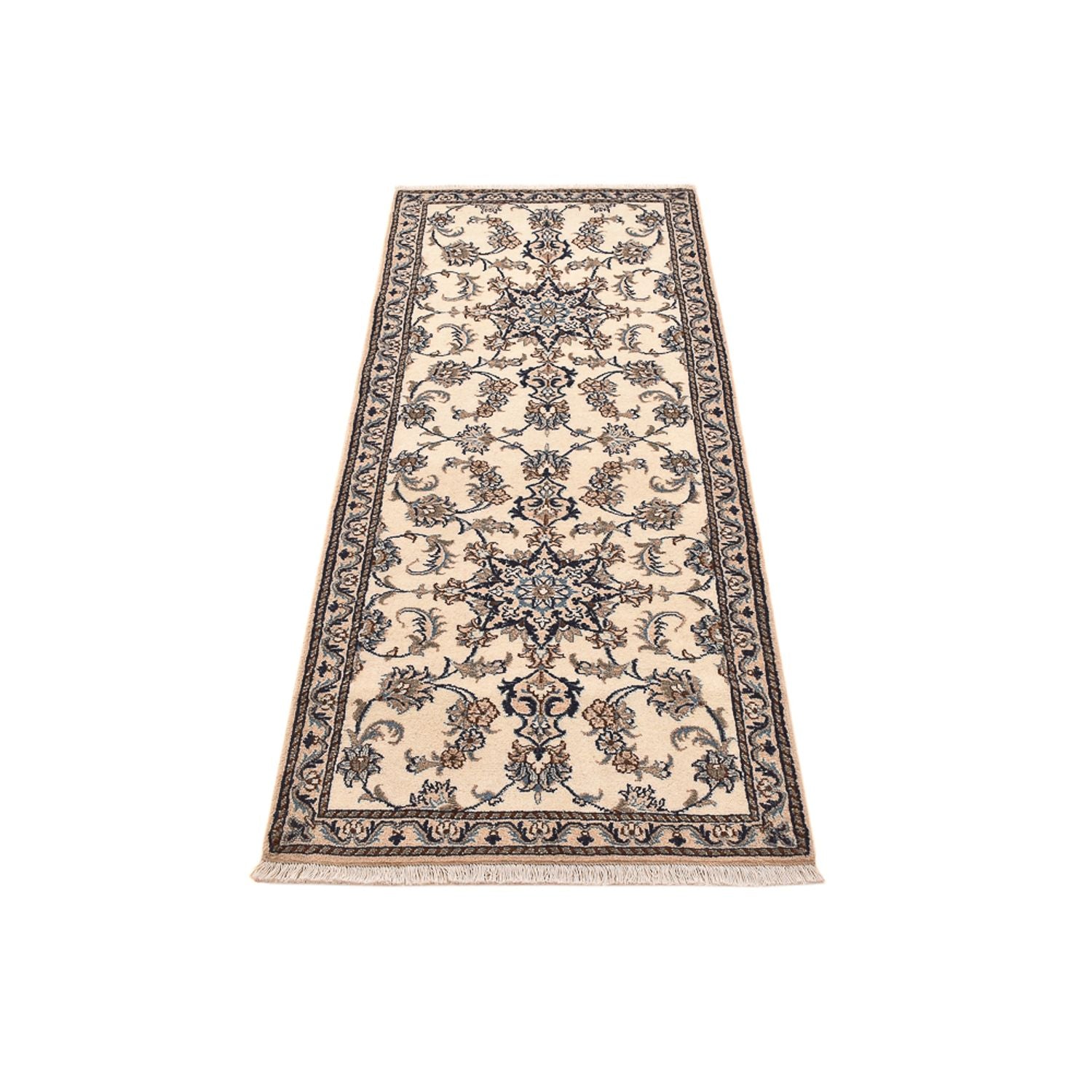 Alfombra de pasillo Alfombra persa - Nain - 208 x 79 cm - blanco