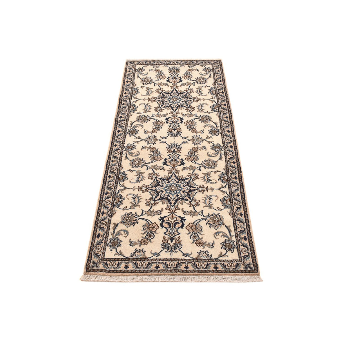 Alfombra de pasillo Alfombra persa - Nain - 208 x 79 cm - blanco