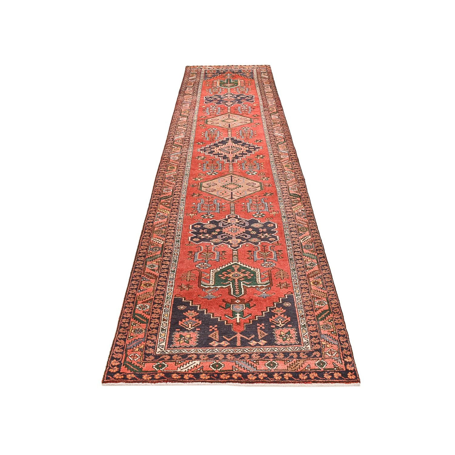 Alfombra de pasillo Alfombra persa - Nómada - 445 x 105 cm - rojo claro
