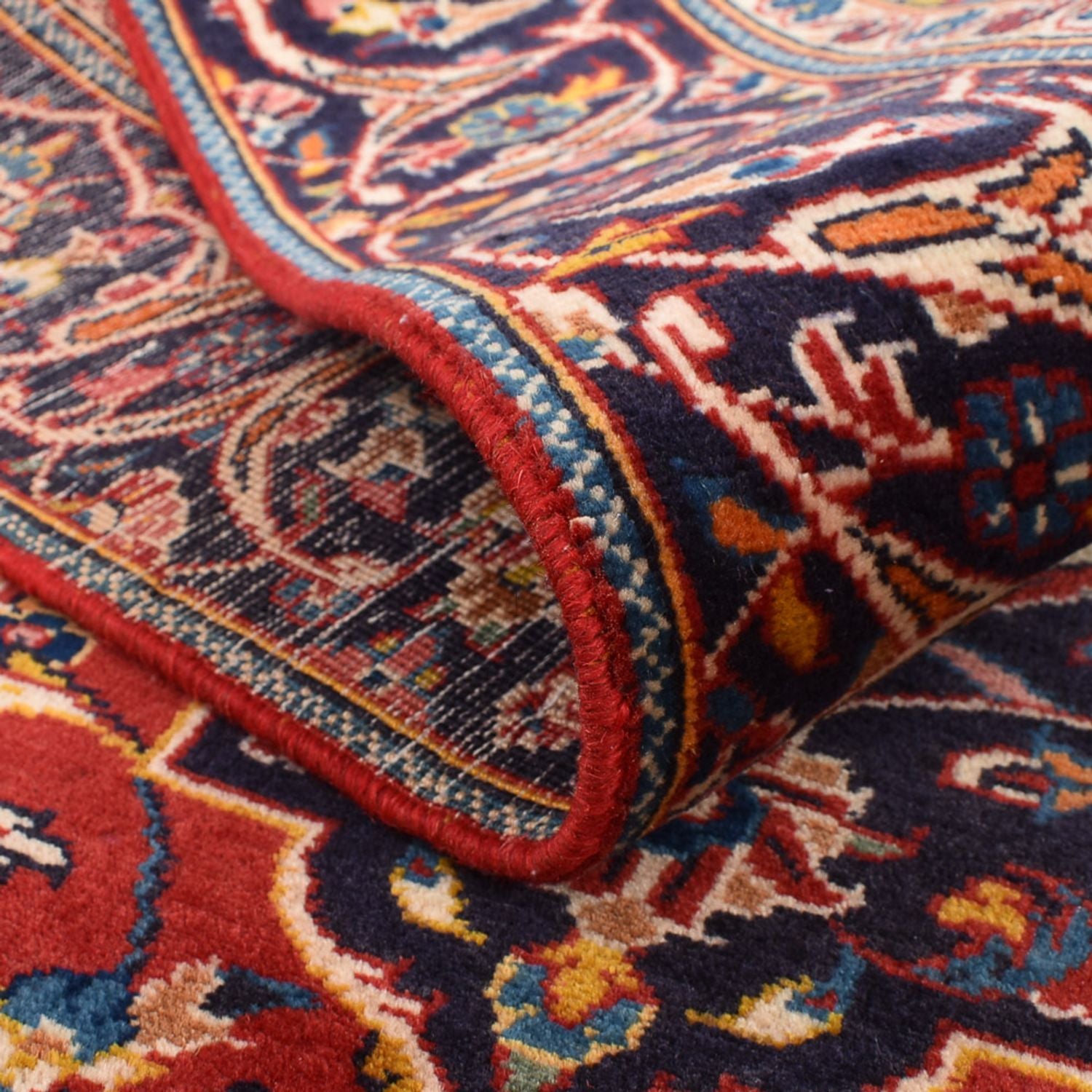 Alfombra persa - Keshan - 243 x 140 cm - rojo