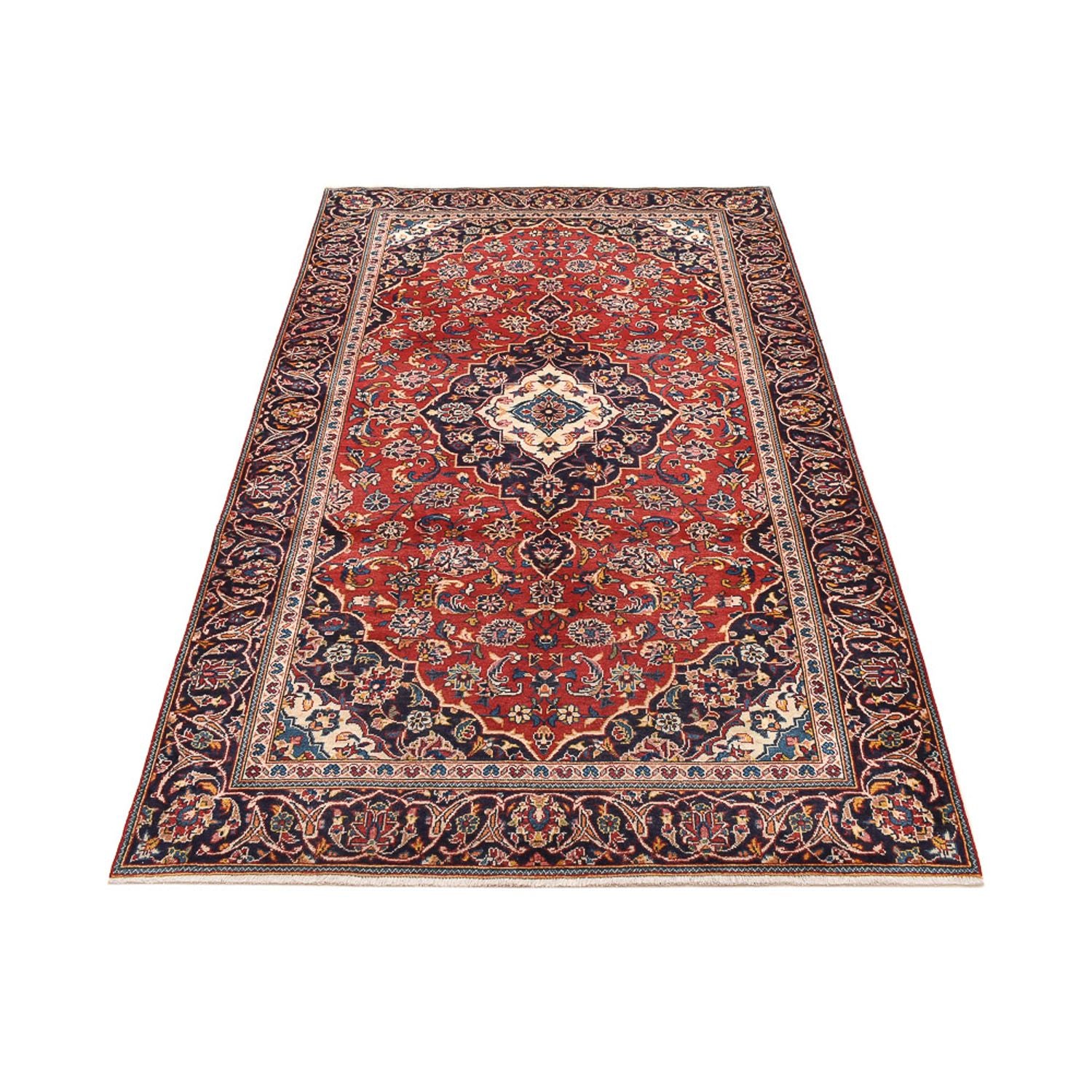 Alfombra persa - Keshan - 243 x 140 cm - rojo