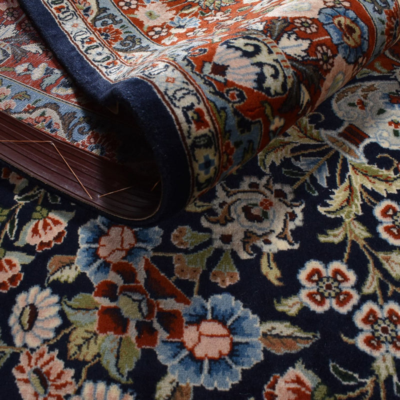 Alfombra persa - Keshan - 315 x 220 cm - azul oscuro