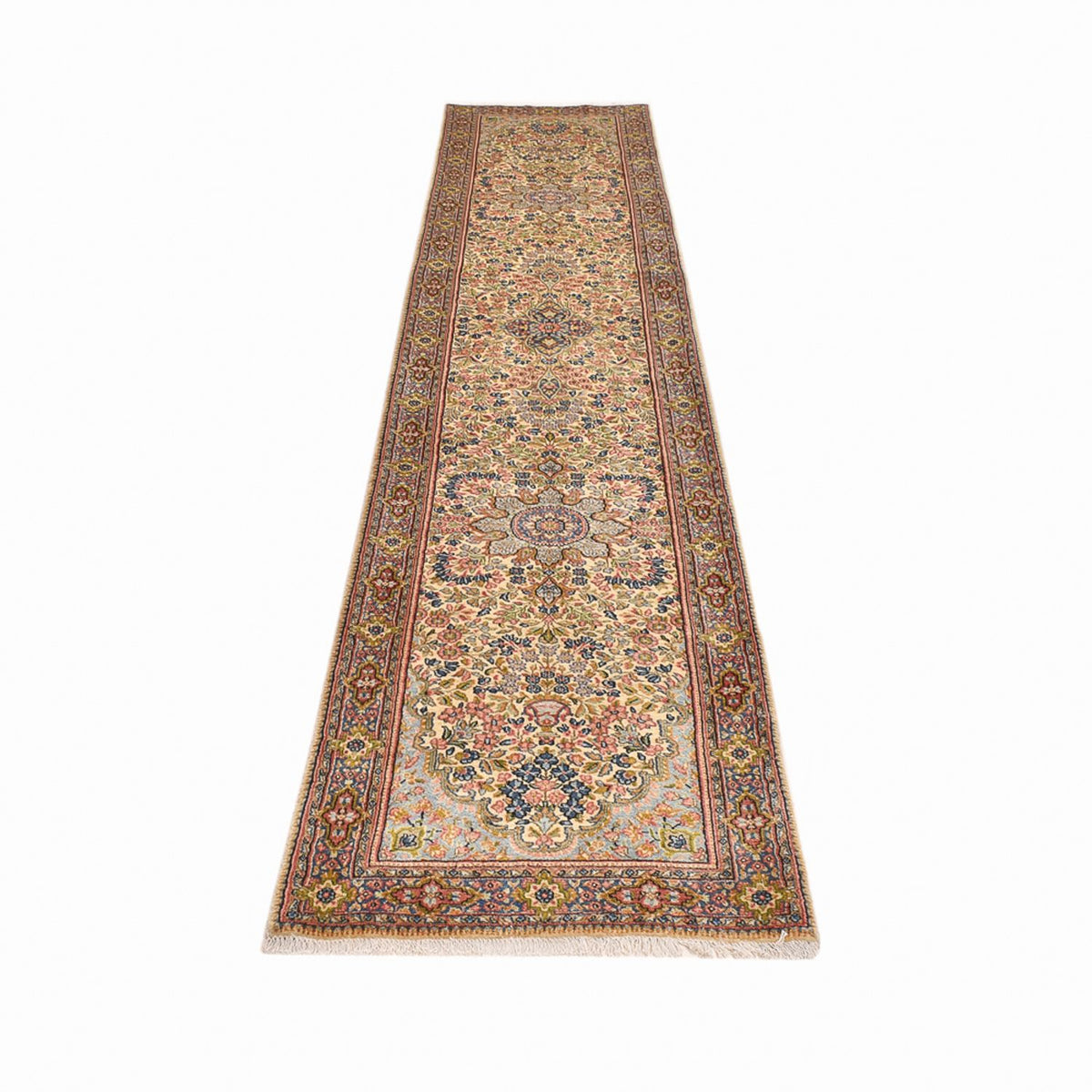 Alfombra de pasillo Alfombra persa - Real - 385 x 79 cm - beige claro