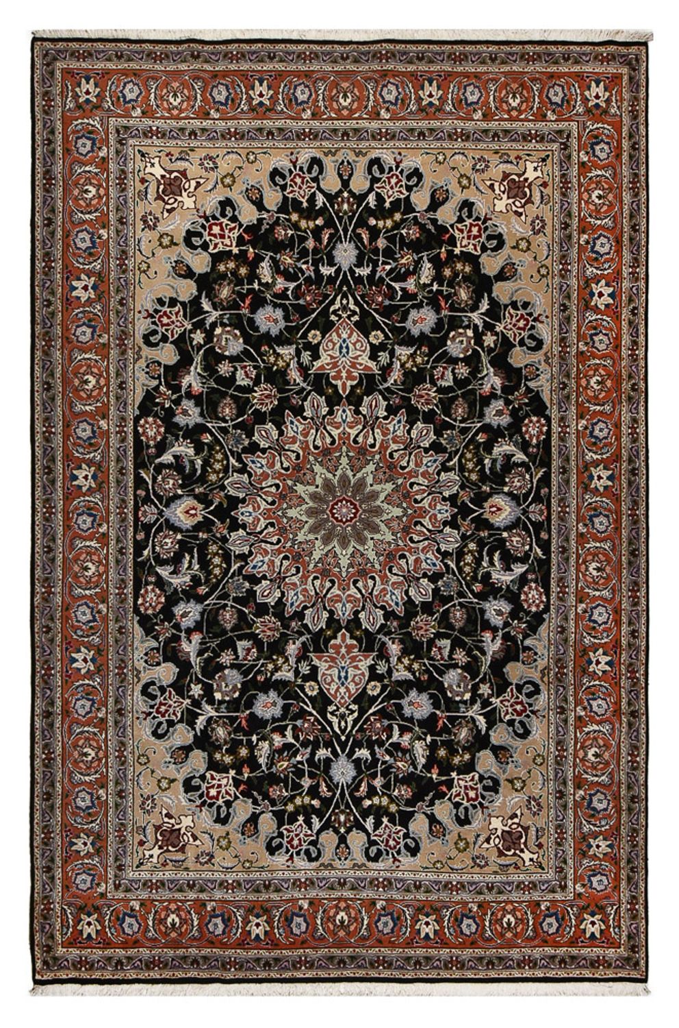 Alfombra Persa - Tabriz - Real - 318 x 208 cm - azul oscuro