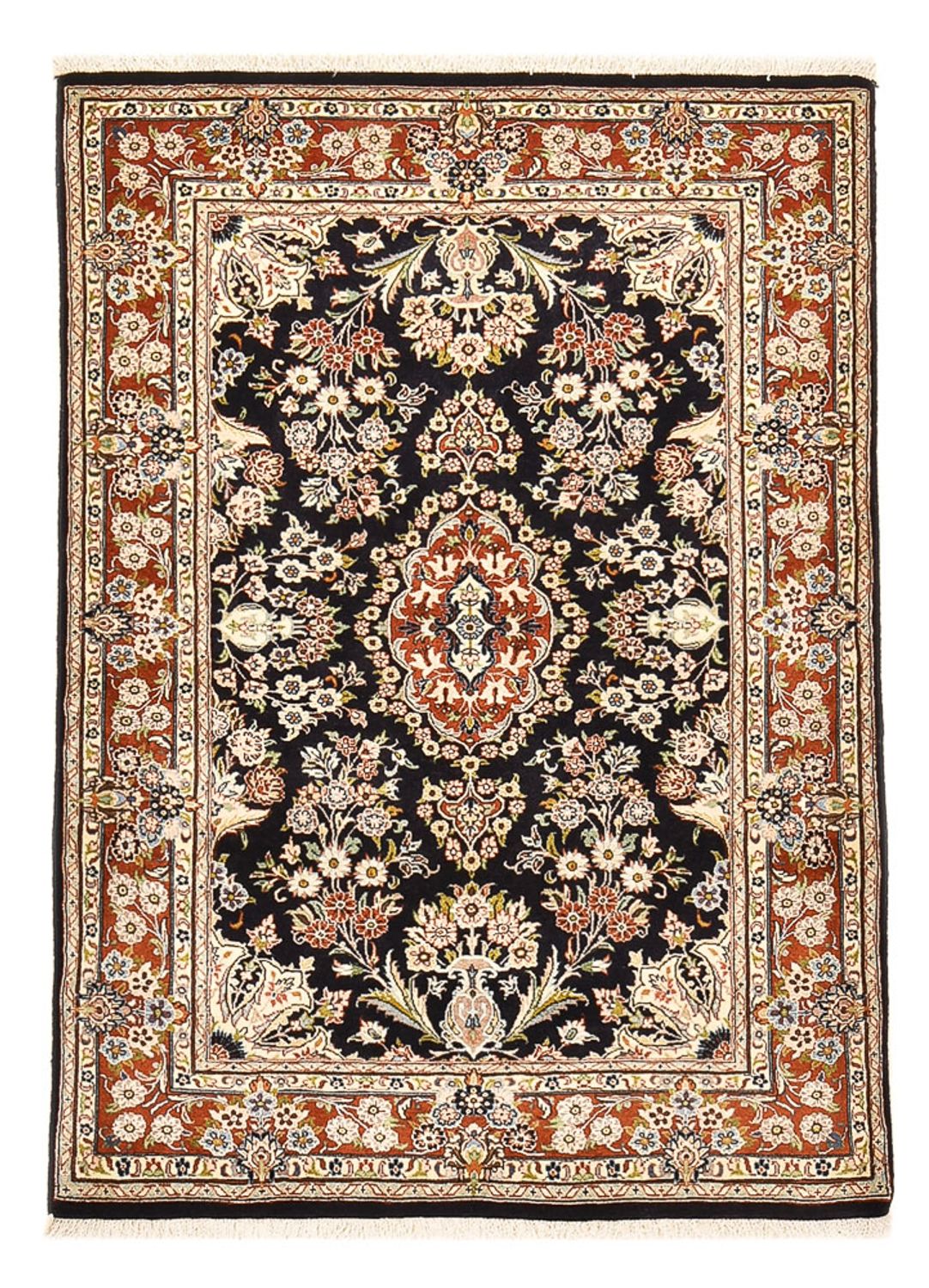 Alfombra persa - Nain - 135 x 90 cm - azul oscuro