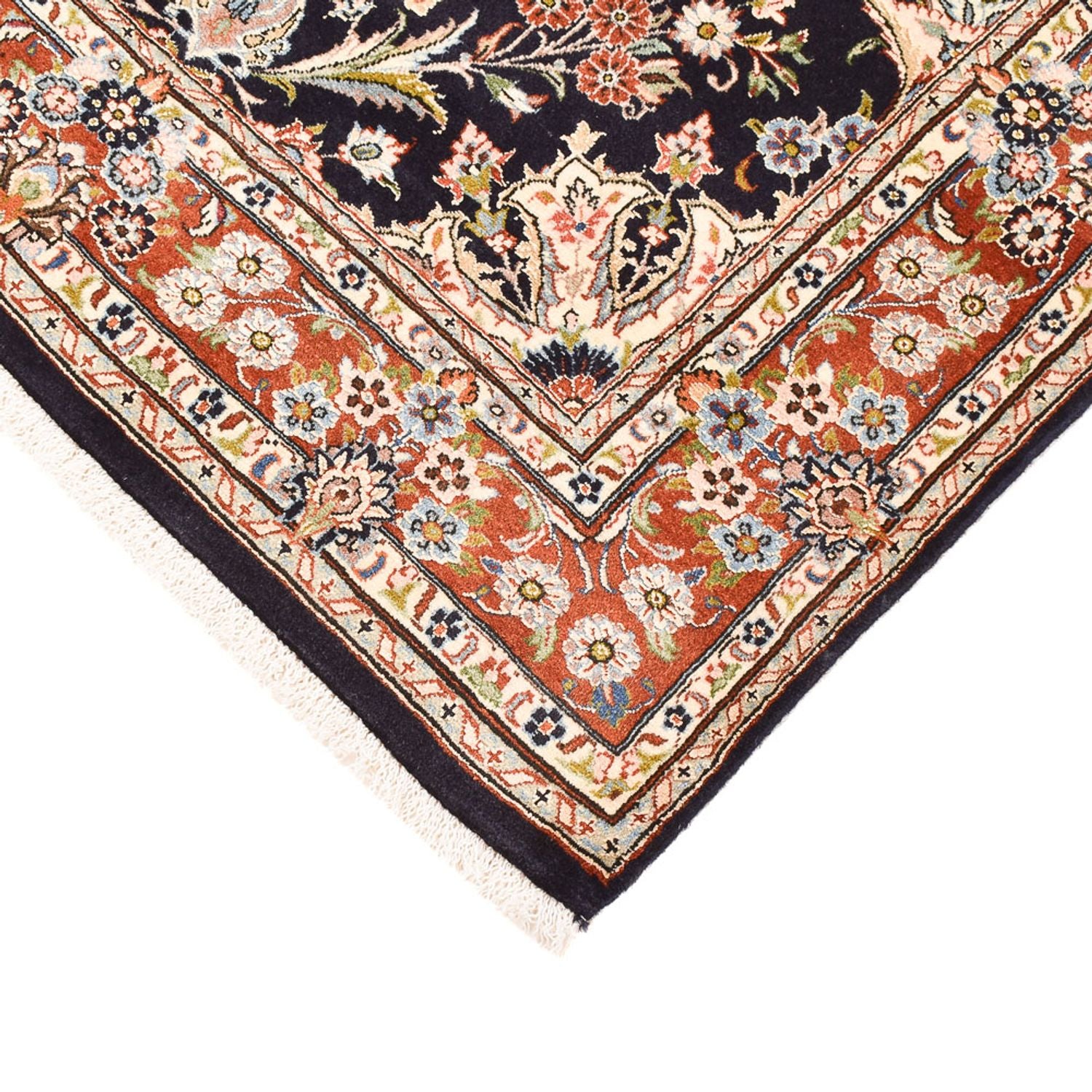 Alfombra persa - Nain - 135 x 90 cm - azul oscuro