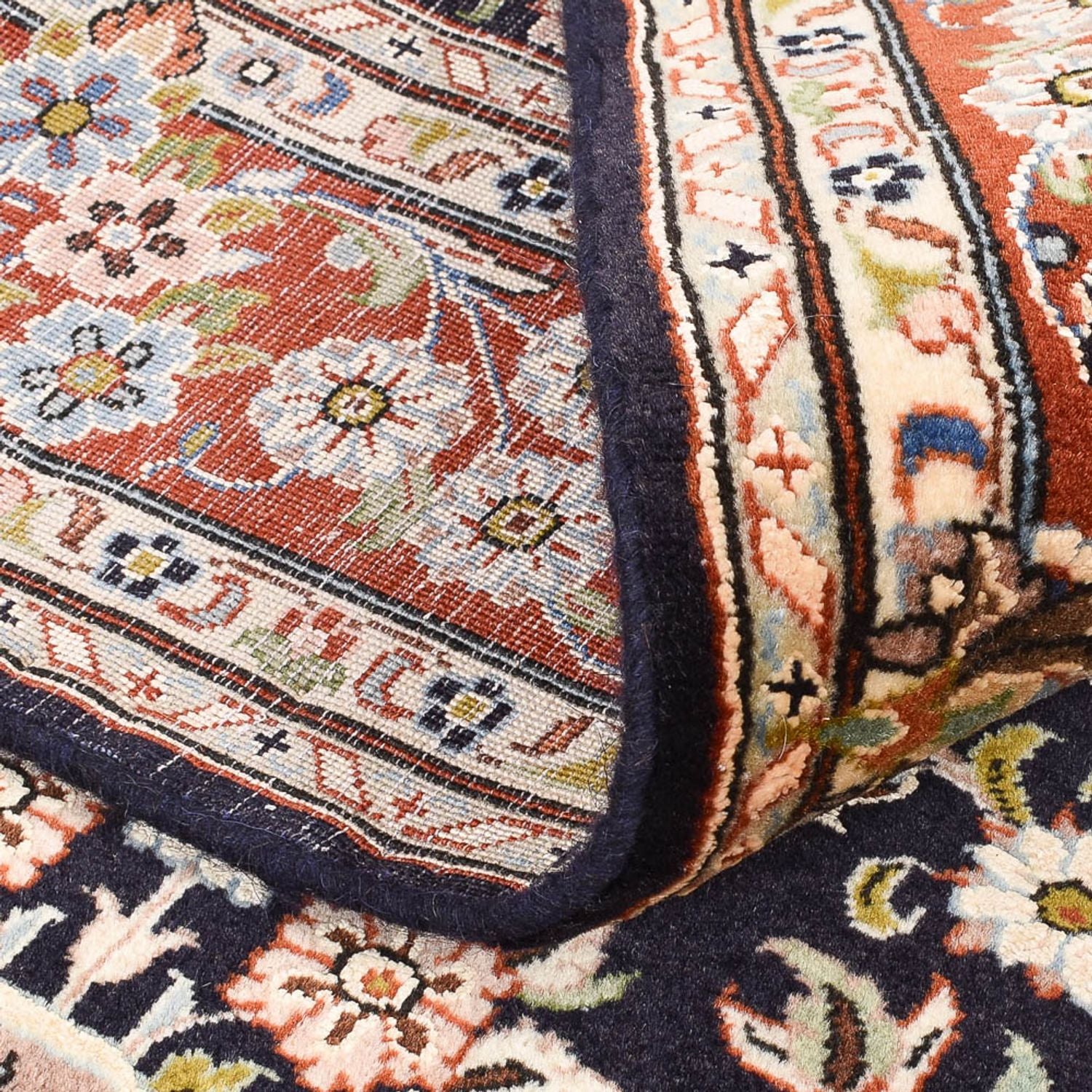 Alfombra persa - Nain - 135 x 90 cm - azul oscuro