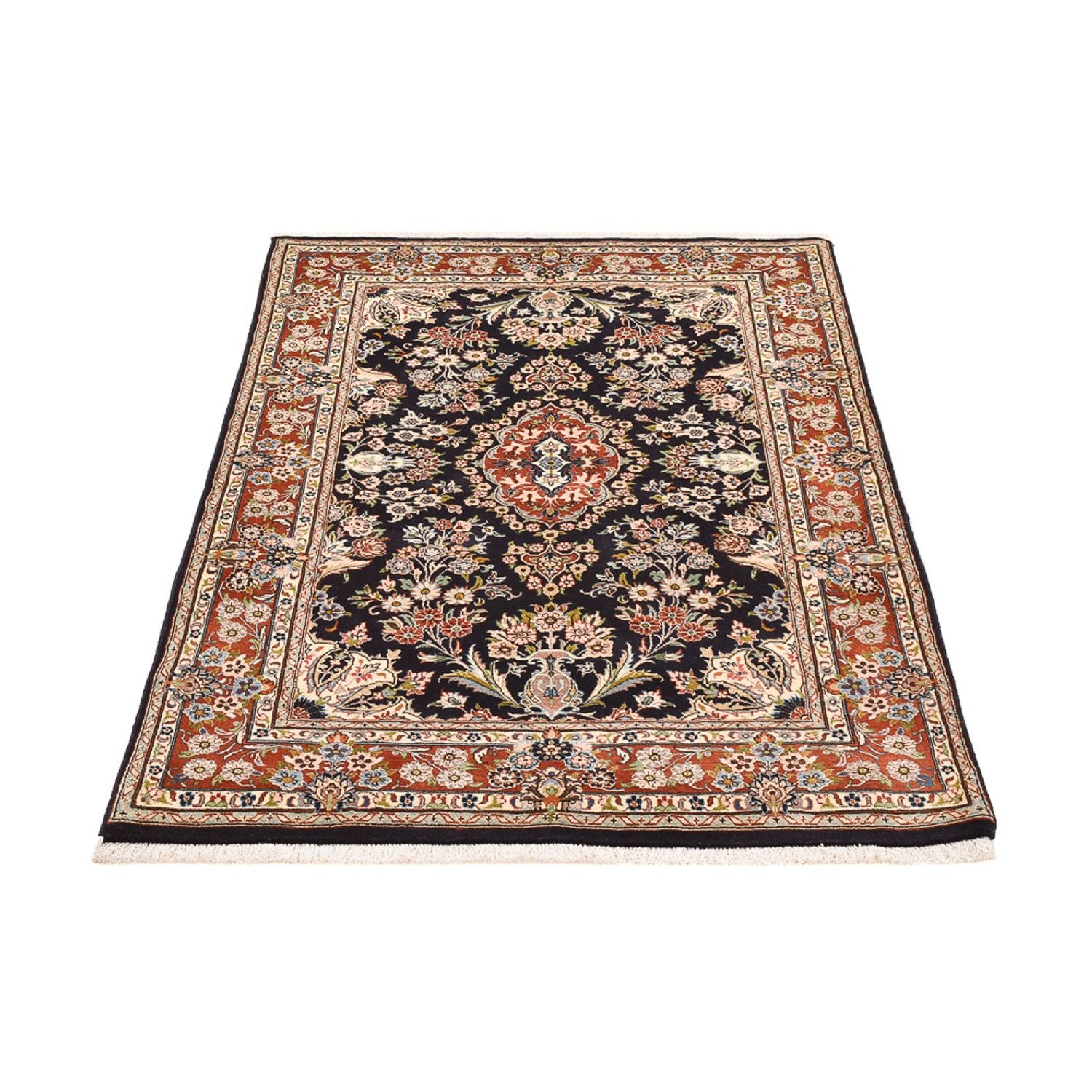 Alfombra persa - Nain - 135 x 90 cm - azul oscuro