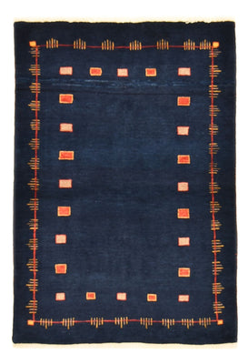 Alfombra Gabbeh - Loribaft Persa - 143 x 110 cm - azul oscuro