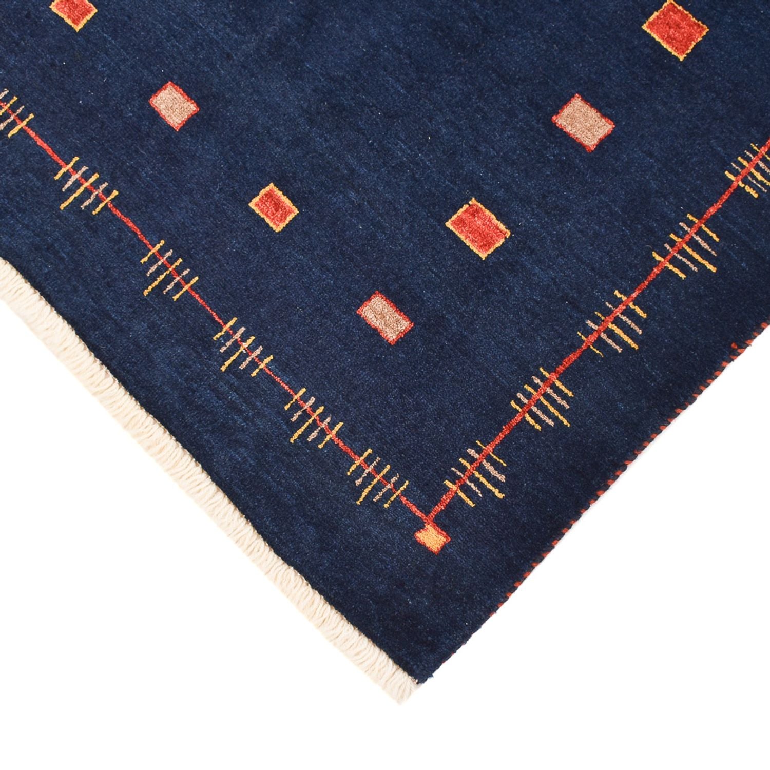 Alfombra Gabbeh - Loribaft Persa - 143 x 110 cm - azul oscuro