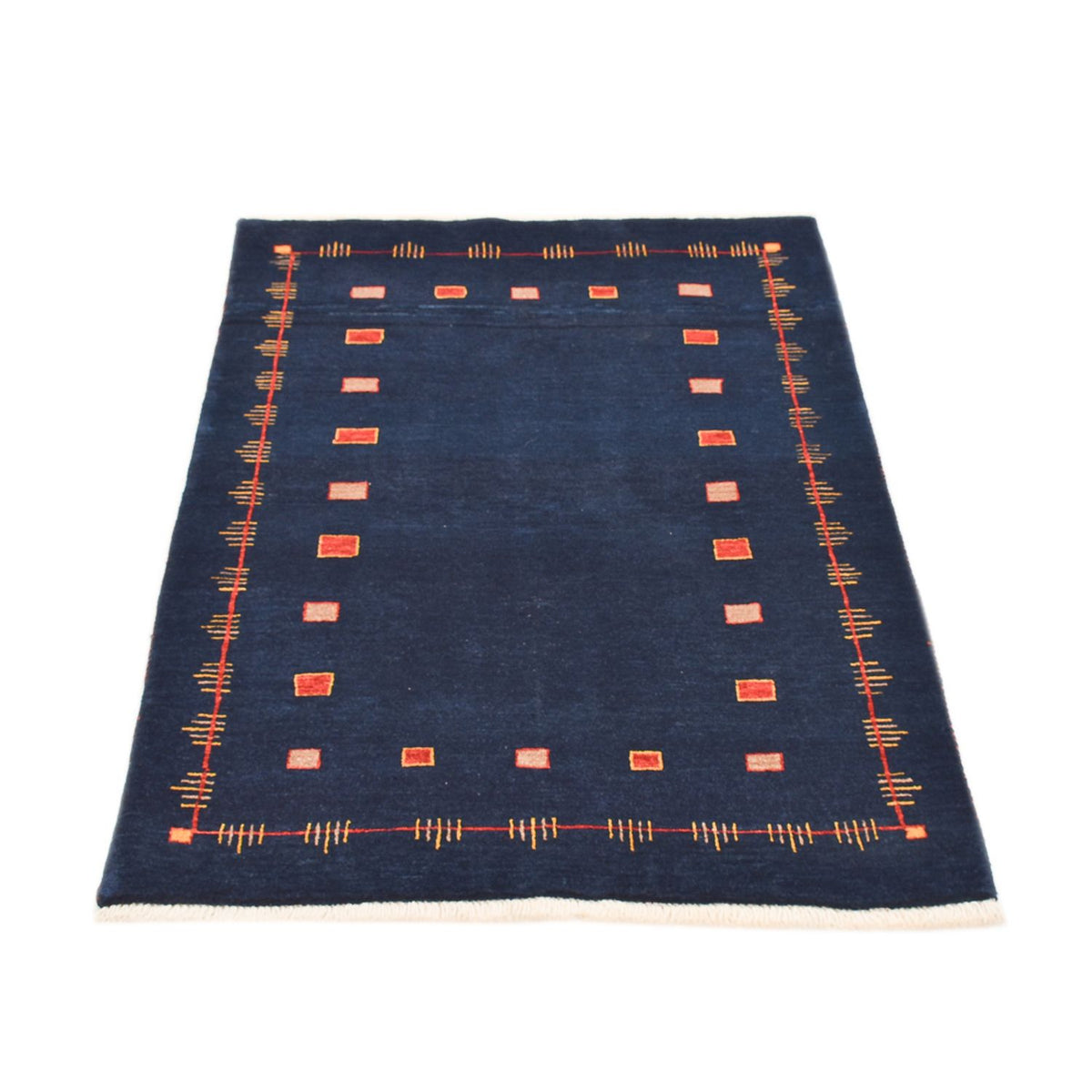 Alfombra Gabbeh - Loribaft Persa - 143 x 110 cm - azul oscuro