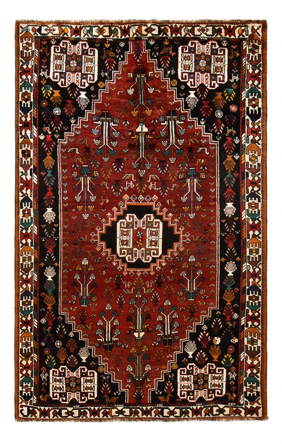 Alfombra persa - Nómada - 252 x 160 cm - rojo oscuro