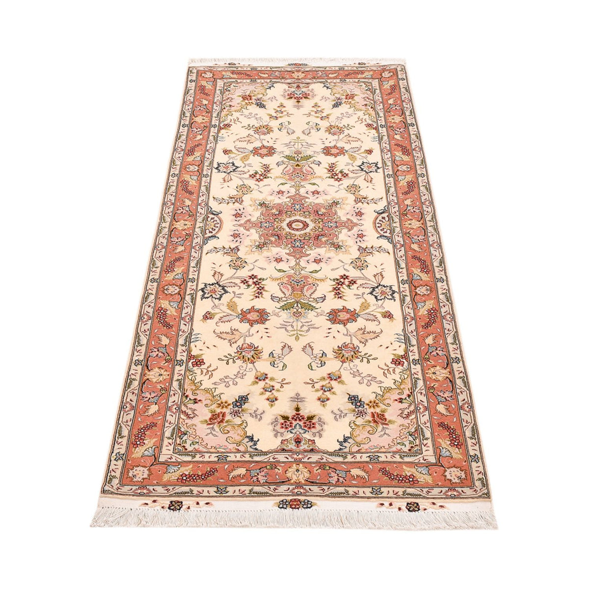 Alfombra de pasillo Alfombra Persa - Tabriz - Real - 195 x 80 cm - beige