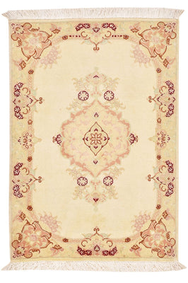 Alfombra Persa - Tabriz - Real - 89 x 58 cm - beige claro