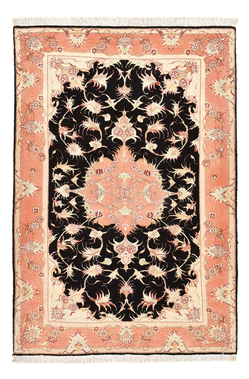 Alfombra Persa - Tabriz - Real - 116 x 75 cm - azul oscuro