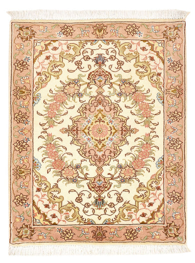 Tabriz - 50 Raj Alfombra 62x82cm - Alfombra persa - beige oscuro
