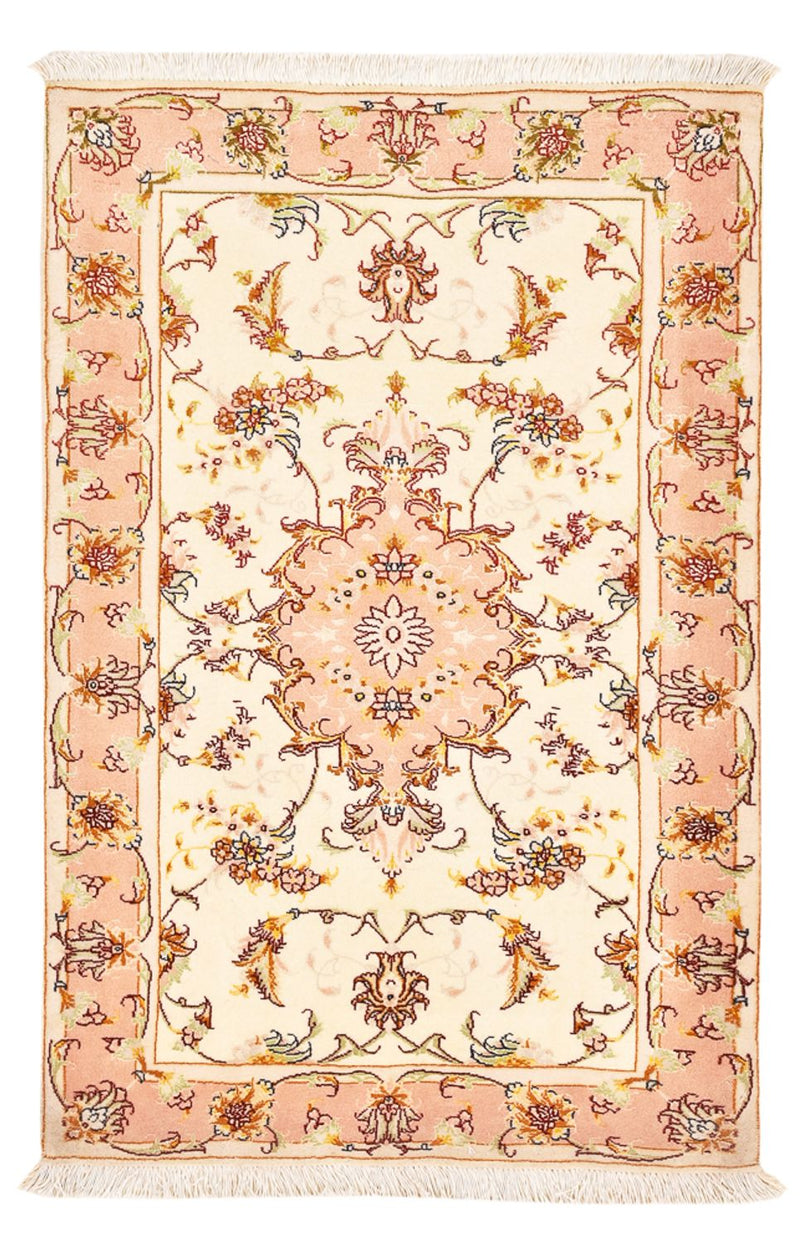 Alfombra Persa - Tabriz - Real - 101 x 66 cm - beige claro