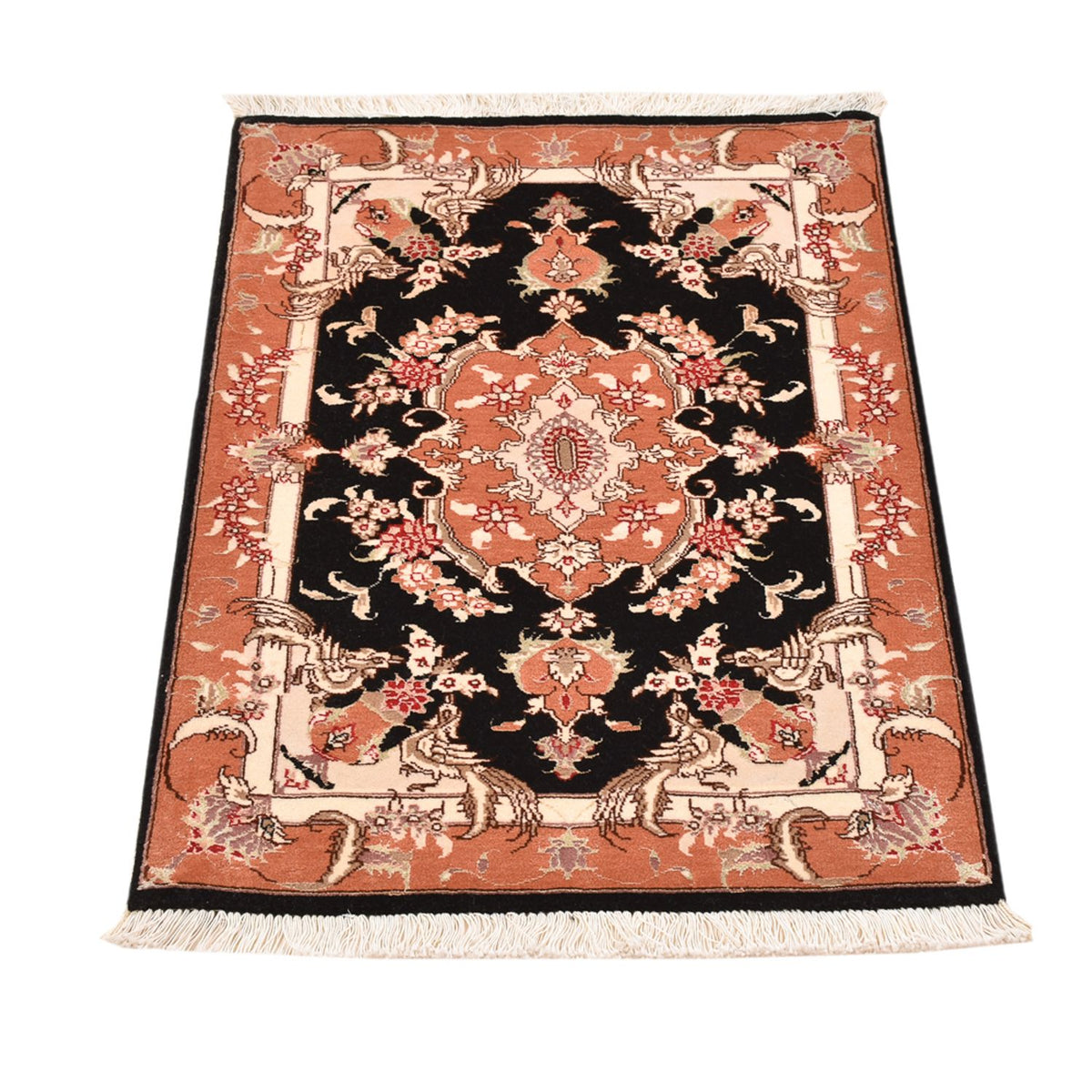 Alfombra Persa - Tabriz - Real - 88 x 59 cm - azul oscuro