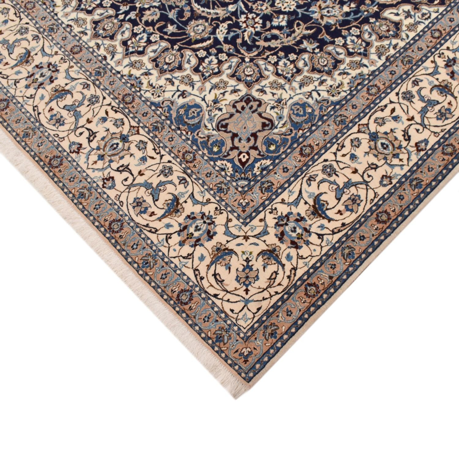 Alfombra Persa - Nain - Prima - 308 x 211 cm - azul oscuro