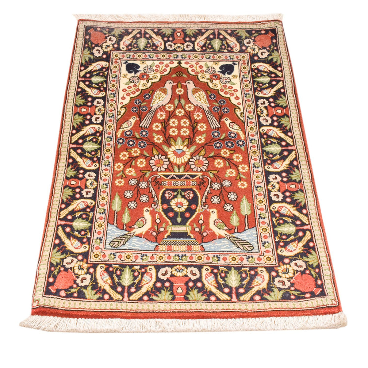 Alfombra persa - Ghom - 105 x 60 cm - multicolor