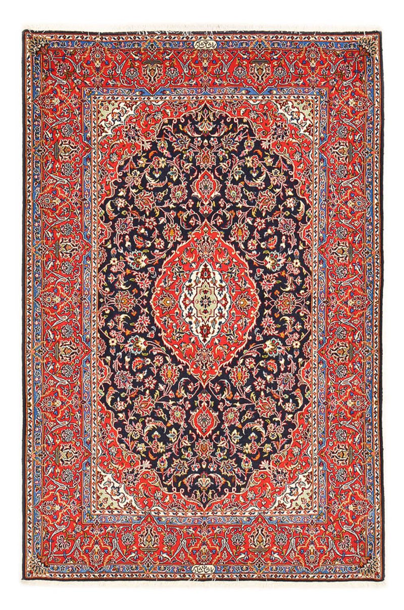 Alfombra persa - Keshan - 217 x 143 cm - azul oscuro
