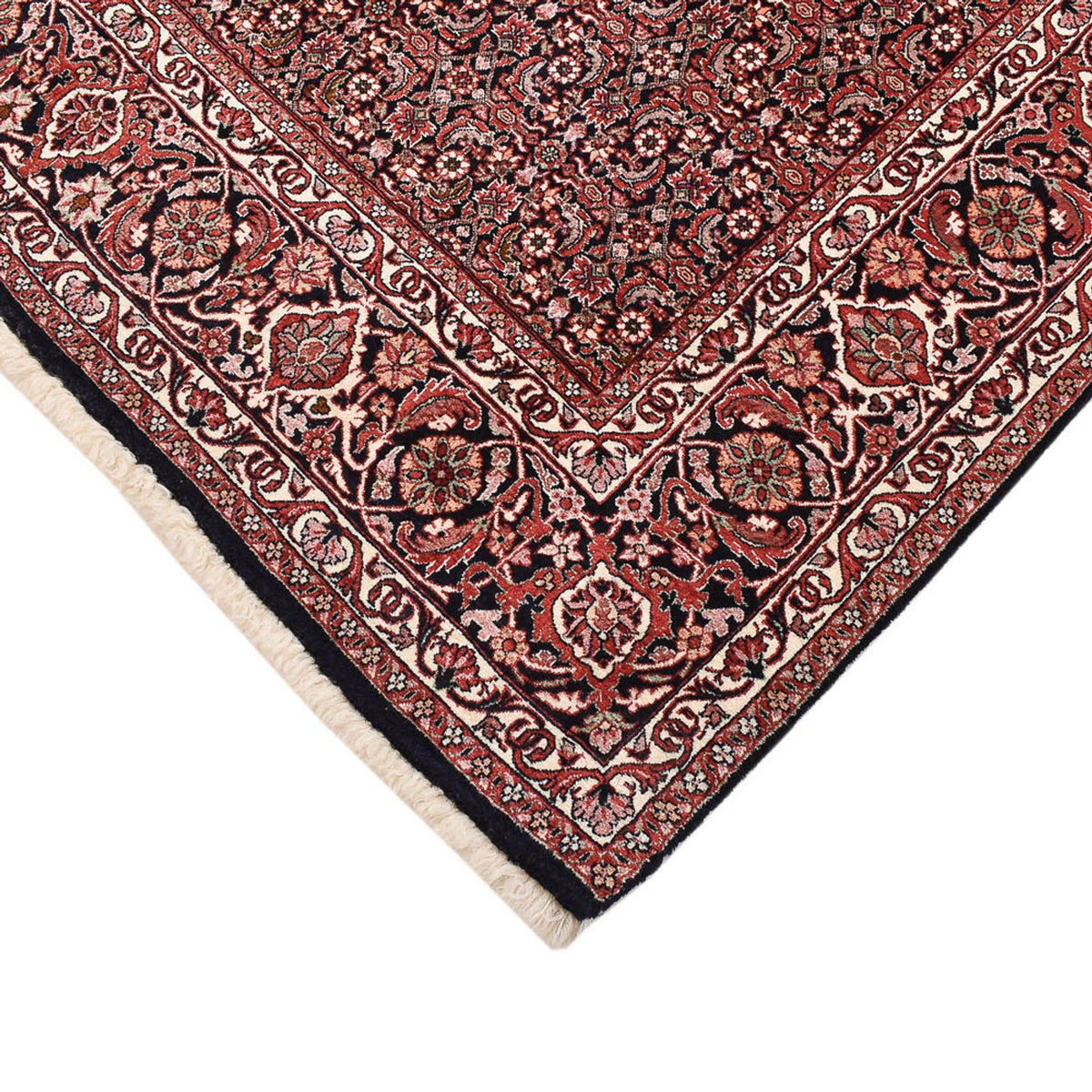 Alfombra persa - Bidjar - 255 x 207 cm - rojo oscuro