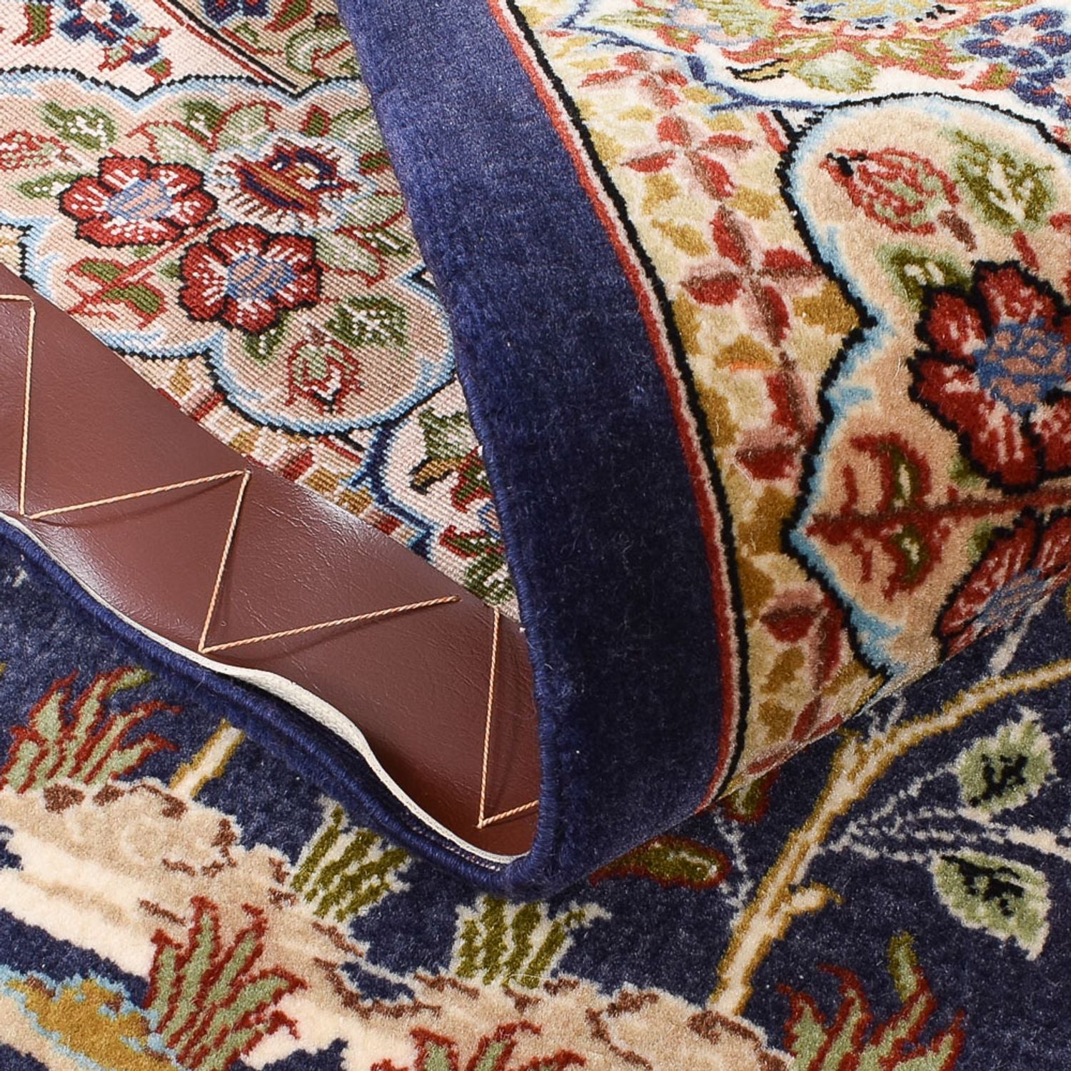Alfombra Persa - Ghom - Royal - 154 x 102 cm - azul oscuro