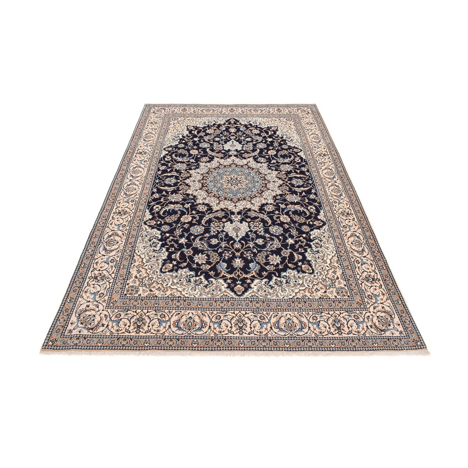 Alfombra Persa - Nain - Prima - 302 x 197 cm - azul oscuro