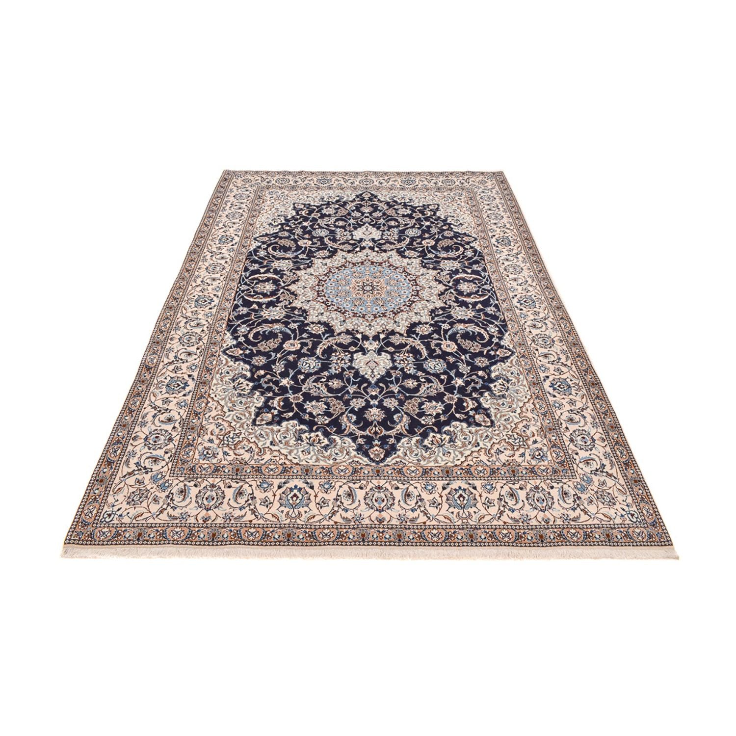 Alfombra Persa - Nain - Prima - 294 x 202 cm - azul oscuro