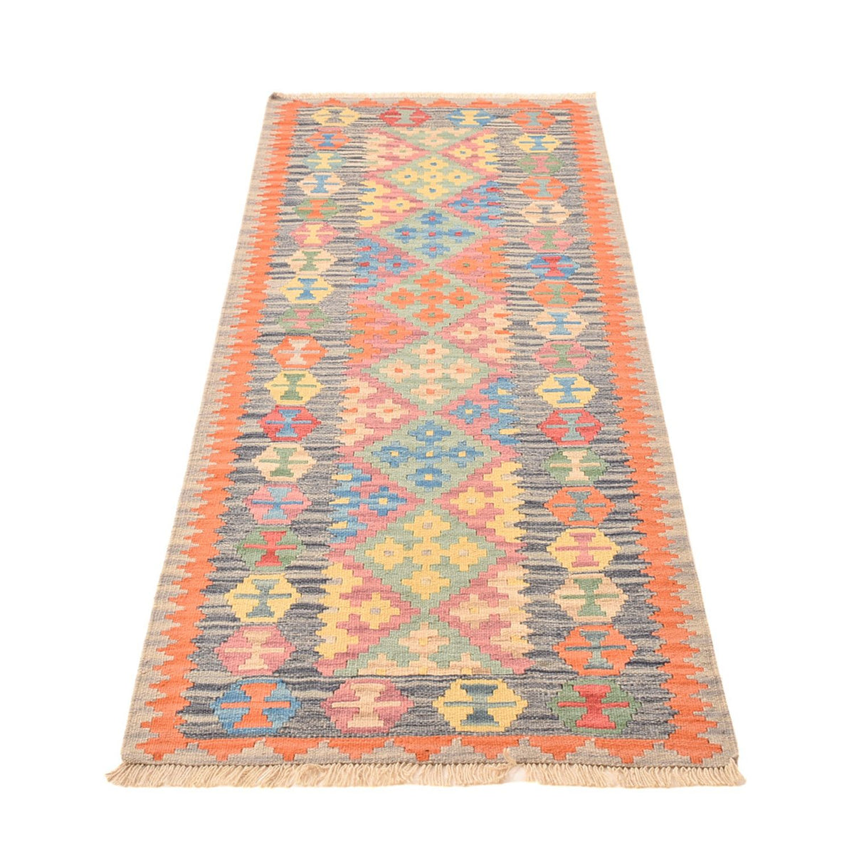Alfombra de pasillo Alfombra Kelim - Oriental - 237 x 84 cm - multicolor