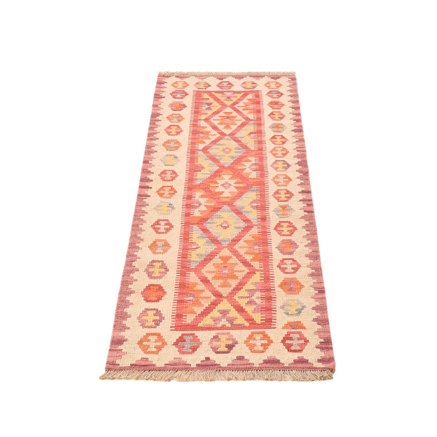 Alfombra de pasillo Alfombra Kelim - Oriental - 201 x 60 cm - multicolor