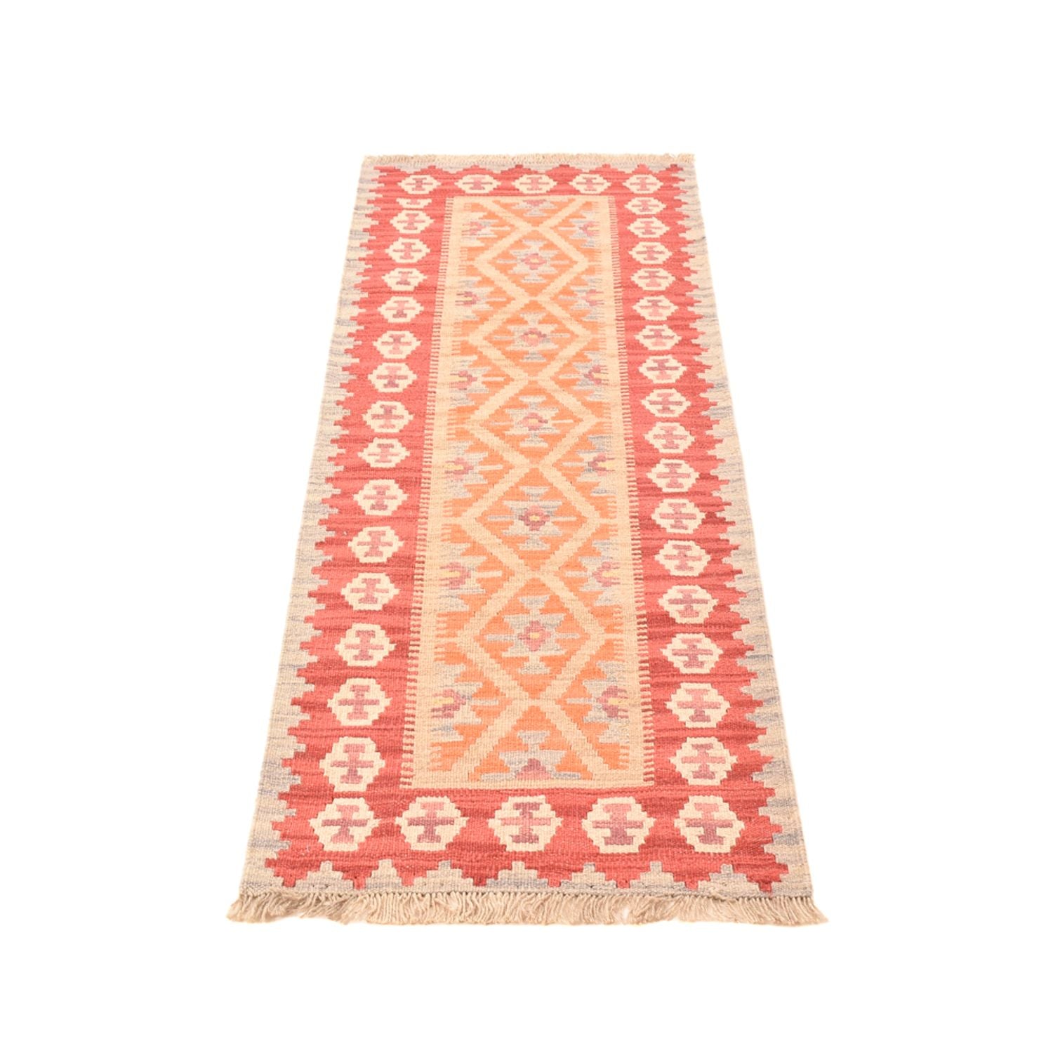Alfombra de pasillo Alfombra Kelim - Oriental - 198 x 63 cm - multicolor