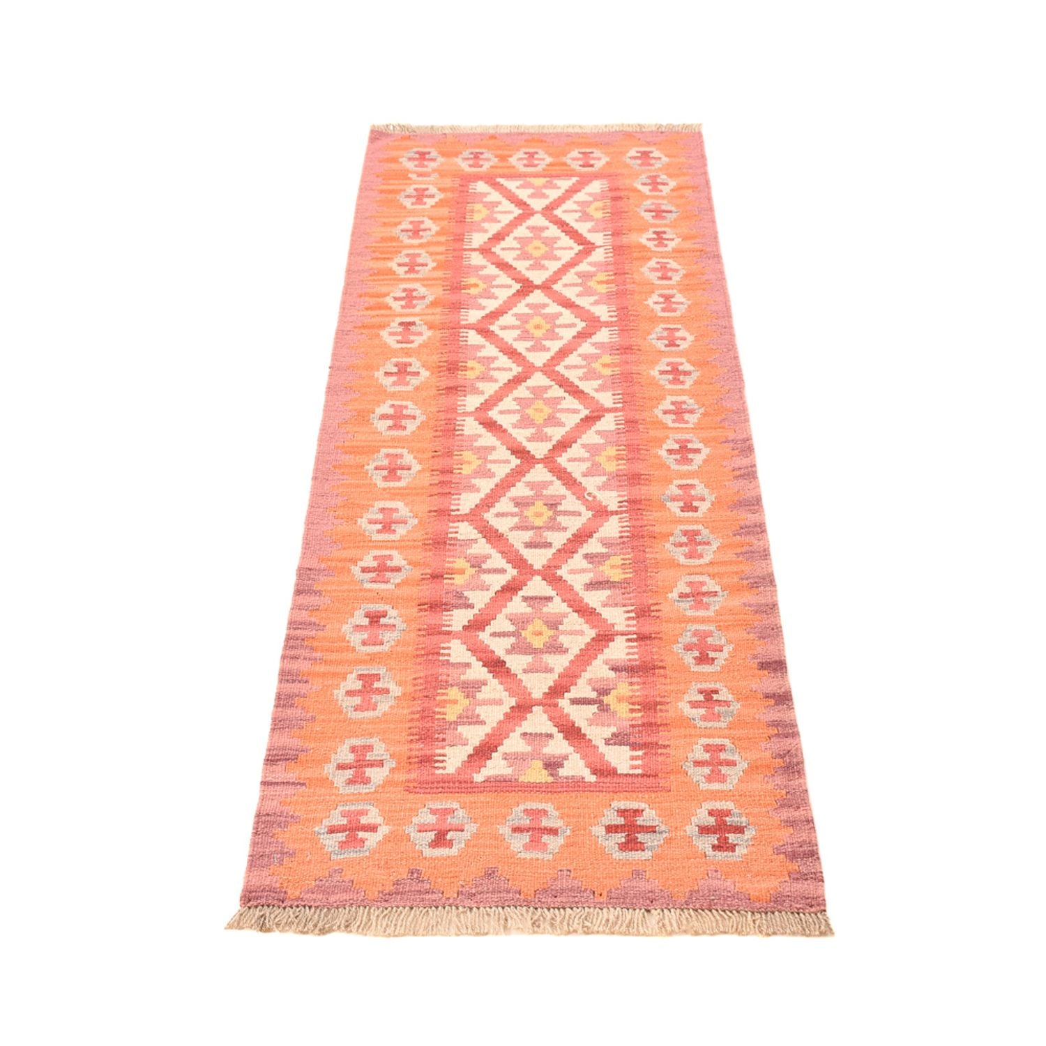 Alfombra de pasillo Alfombra Kelim - Oriental - 201 x 61 cm - multicolor