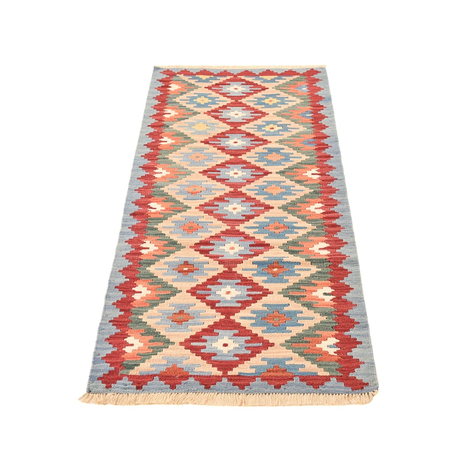 Alfombra de pasillo Alfombra Kelim - Oriental - 199 x 68 cm - multicolor