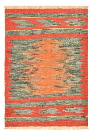 Alfombra Kelim - Tendencia - 141 x 101 cm - multicolor