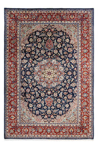 Alfombra persa - Real - 295 x 213 cm - azul oscuro