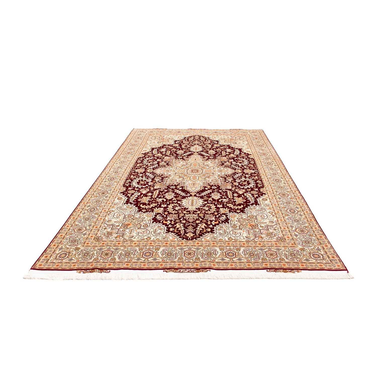 Alfombra Persa - Tabriz - Real - 300 x 200 cm - rojo oscuro
