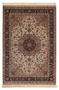 Alfombra de seda - Seda china - 183 x 122 cm - rojo oscuro
