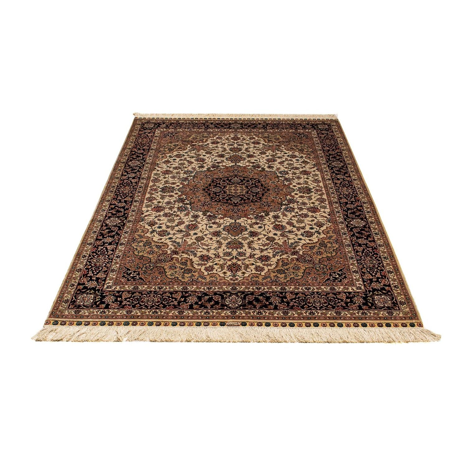 Alfombra de seda - Seda china - 183 x 122 cm - rojo oscuro