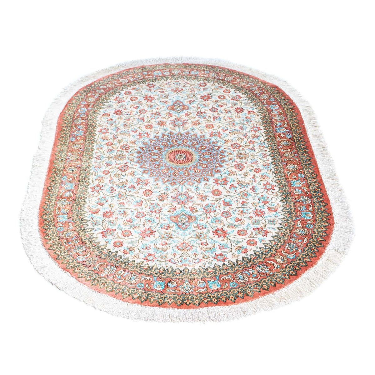 Alfombra persa - Ghom oval  - 120 x 76 cm - beige