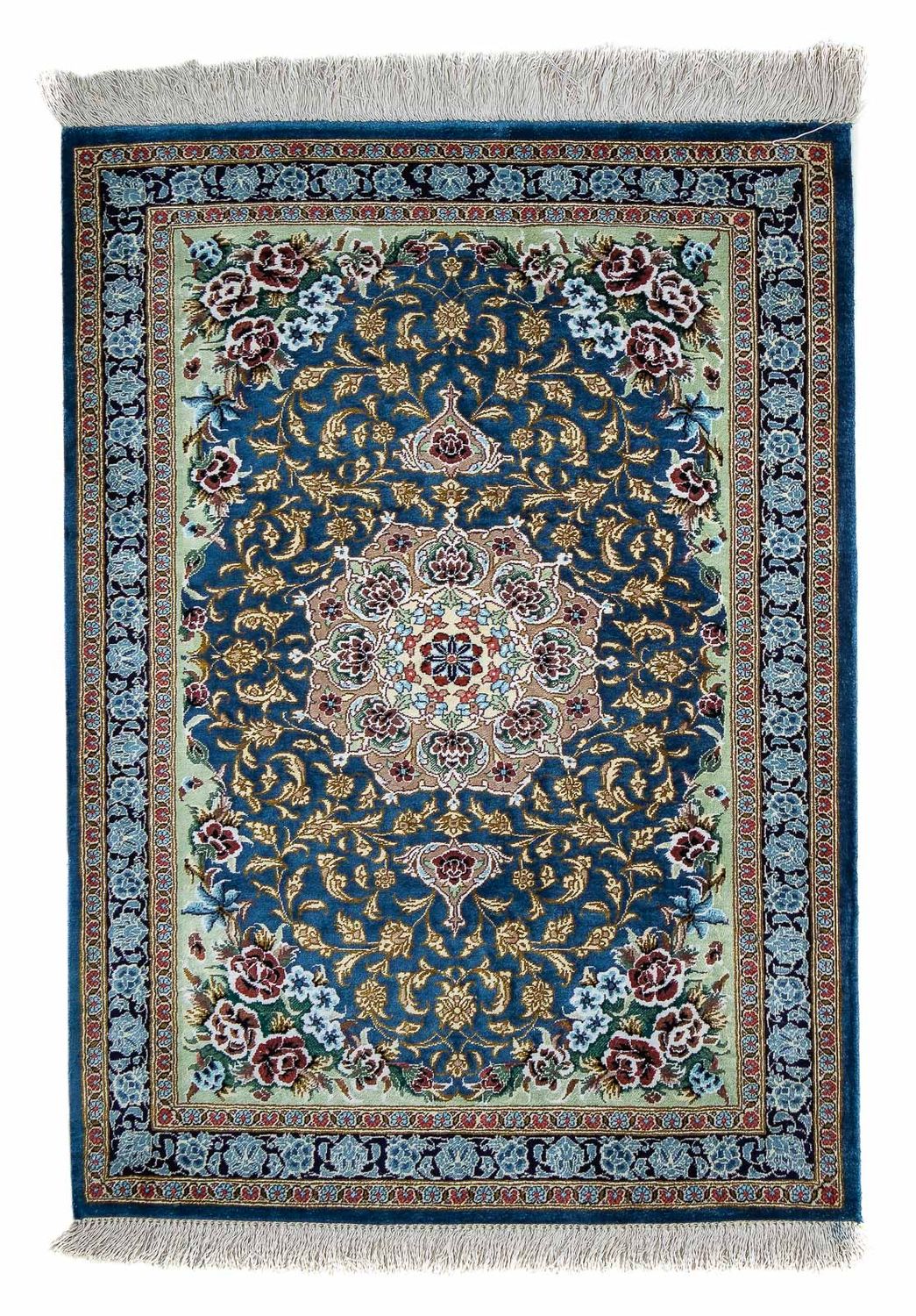 Alfombra persa - Ghom - 85 x 59 cm - azul