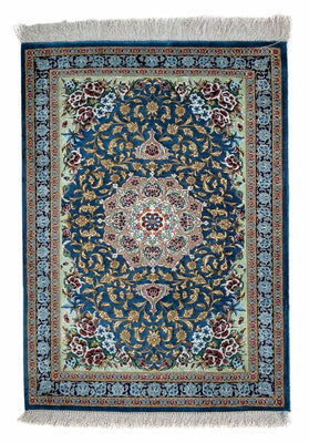 Alfombra persa - Ghom - 85 x 59 cm - azul