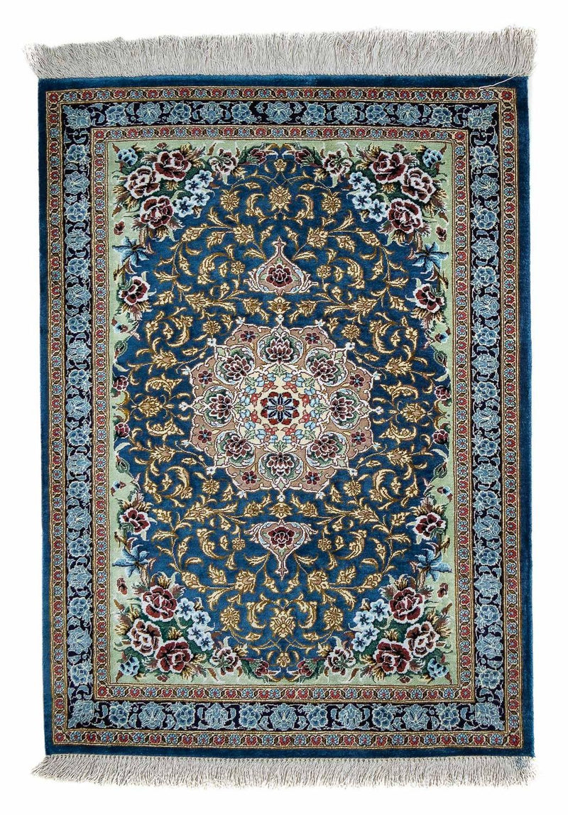 Alfombra persa - Ghom - 85 x 59 cm - azul