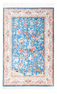 Alfombra persa - Ghom - 118 x 75 cm - azul claro