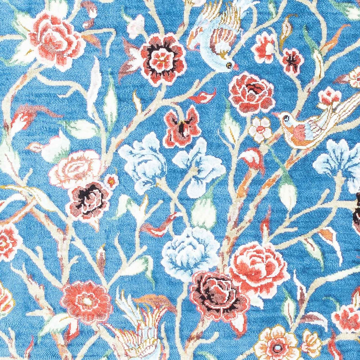 Alfombra persa - Ghom - 118 x 75 cm - azul claro