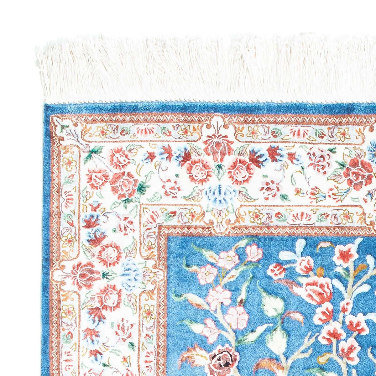 Alfombra persa - Ghom - 118 x 75 cm - azul claro