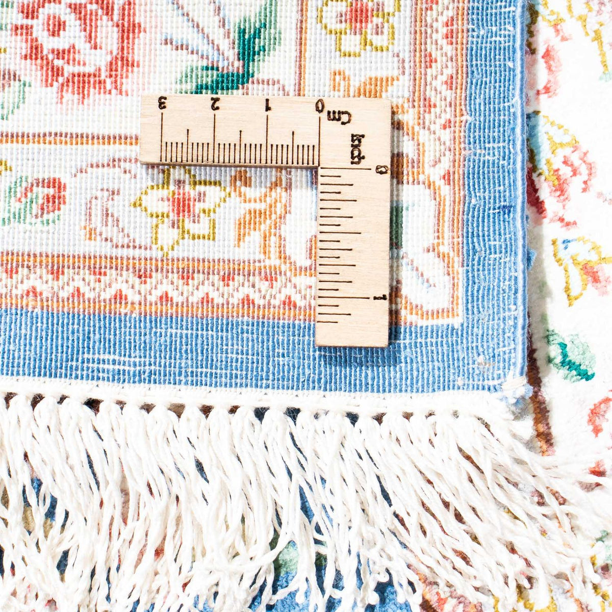 Alfombra persa - Ghom - 118 x 75 cm - azul claro